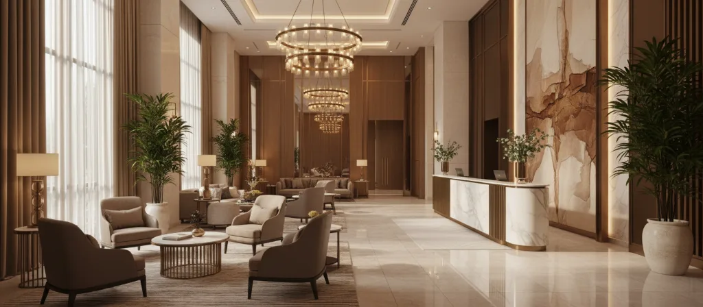Luksusowe lobby hotelowe